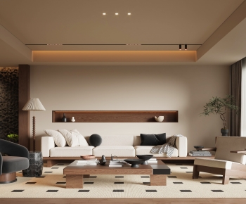 Modern Wabi-sabi Style A Living Room-ID:616213087