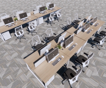 Modern Office Desk And Chair-ID:477243905