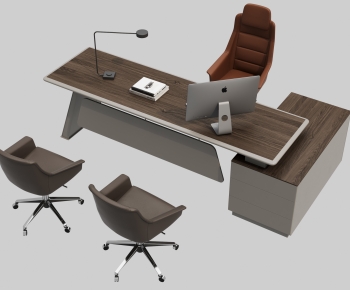 Modern Office Desk And Chair-ID:189376124