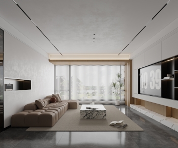 Modern Wabi-sabi Style A Living Room-ID:742127908