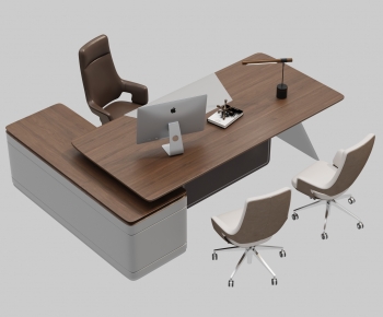 Modern Office Desk And Chair-ID:615140917