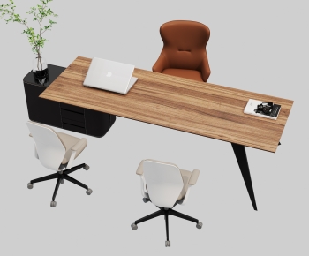Modern Office Desk And Chair-ID:208296061