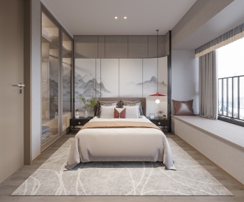 New Chinese Style Bedroom-ID:398778935