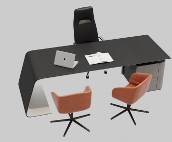 Modern Office Desk And Chair-ID:726386076