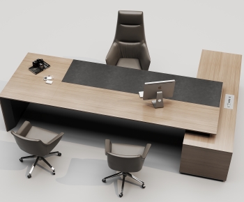 Modern Office Desk And Chair-ID:758574961