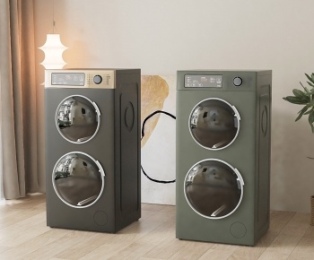 现代洗衣机烘干机组合3D模型