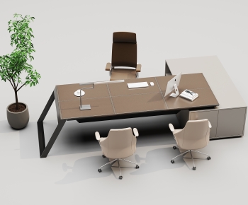 Modern Office Desk And Chair-ID:639501098
