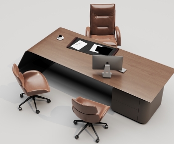 Modern Office Desk And Chair-ID:892872108