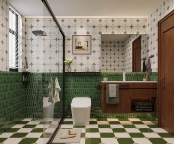 现代中古风卫生间 浴室-ID:167560108
