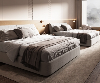 Modern Double Bed-ID:264897112