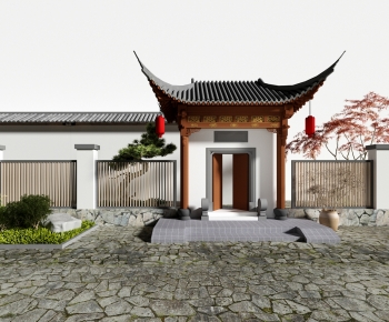 新中式庭院大门 景墙-ID:400847918