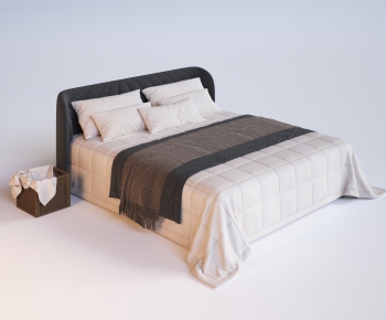 Modern Double Bed-ID:322312125