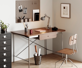 Modern Computer Desk And Chair-ID:580530883