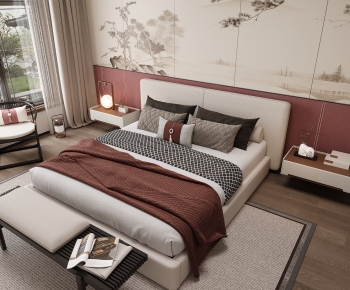 New Chinese Style Double Bed-ID:538240916