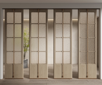 Modern New Chinese Style Glass Screen Partition-ID:353466038