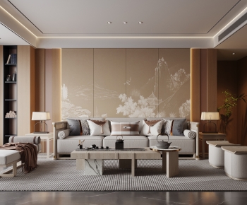 New Chinese Style A Living Room-ID:168448936