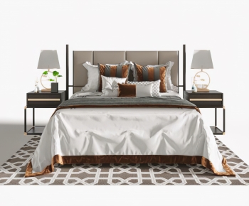 Modern Double Bed-ID:889895928