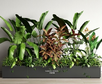 现代景观植物小品 移动花箱3D模型