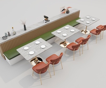 现代餐厅卡座3D模型