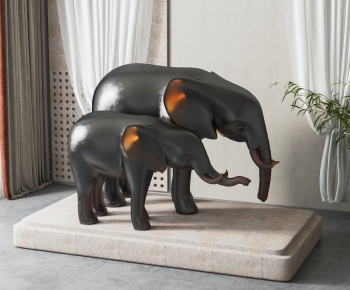 现代亚克力大象雕塑摆件-ID:635179046