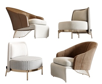 现代圆形单人沙发 休闲椅3D模型