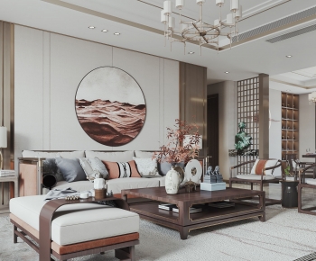 New Chinese Style A Living Room-ID:639769081