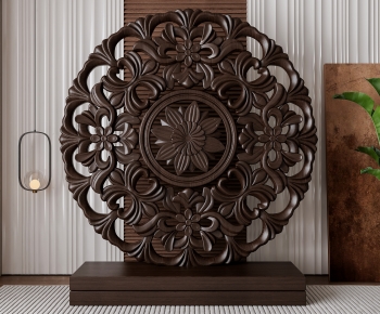 Retro Style Wooden Screen Partition-ID:656821972