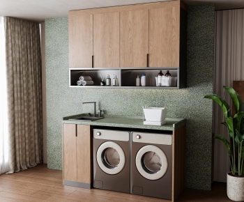 Nordic Style Laundry Cabinet-ID:569253929