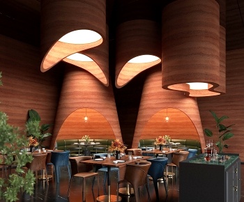 现代酒店餐厅3D模型
