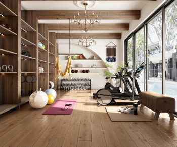 Modern American Style Home Fitness Room-ID:912564997