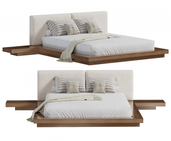 Modern Wabi-sabi Style Double Bed-ID:904352901