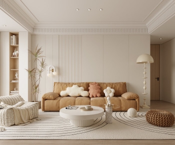 Modern Wabi-sabi Style A Living Room-ID:599397901