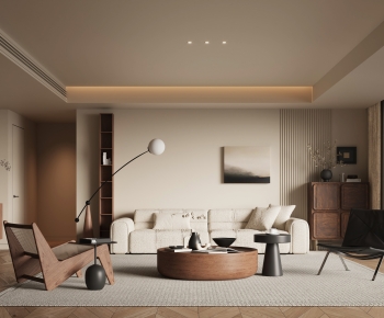 Modern Wabi-sabi Style A Living Room-ID:745487939