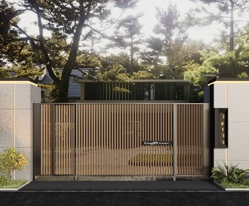 现代花园别墅庭院大门3D模型