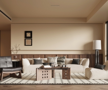 Modern Wabi-sabi Style A Living Room-ID:224821098