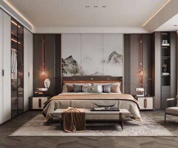 New Chinese Style Bedroom-ID:665035966