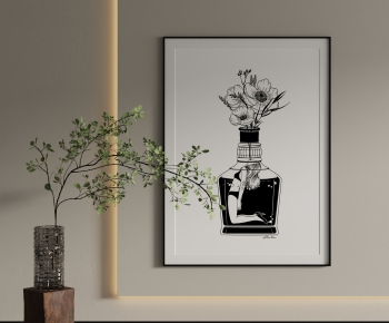 现代抽象花瓶图案挂画-ID:131612066