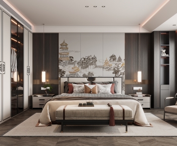 New Chinese Style Bedroom-ID:770987992