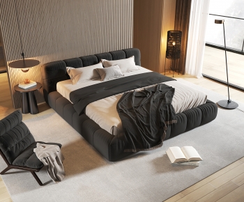 Modern Double Bed-ID:573066008