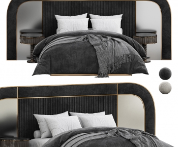 Modern Double Bed-ID:911253937