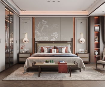 New Chinese Style Bedroom-ID:345233924