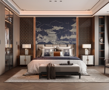 New Chinese Style Bedroom-ID:340028055