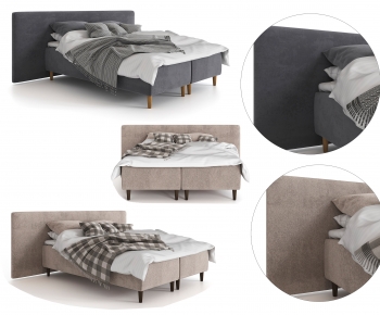 Modern Nordic Style Double Bed-ID:119784123