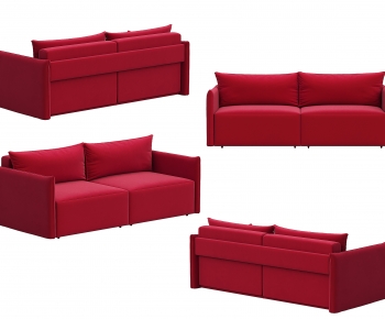 北欧红色双人沙发-ID:678915982