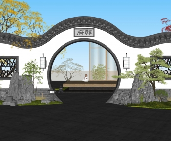 Chinese Style Landscape Wall-ID:954092033