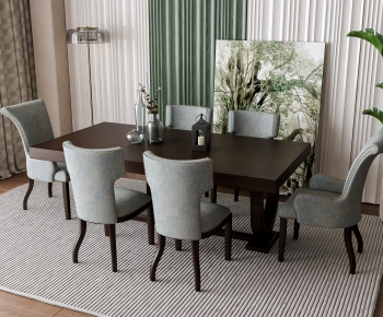 American Style Dining Table And Chairs-ID:474559077