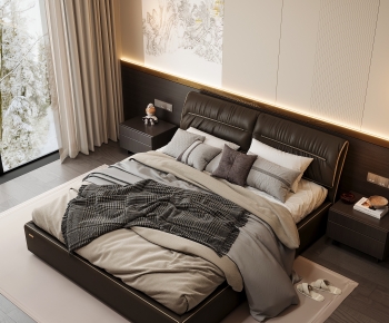 Modern Double Bed-ID:322968016