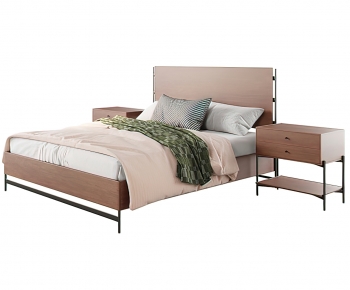 Nordic Style Double Bed-ID:700829035