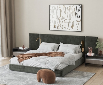 Modern Double Bed-ID:956552038