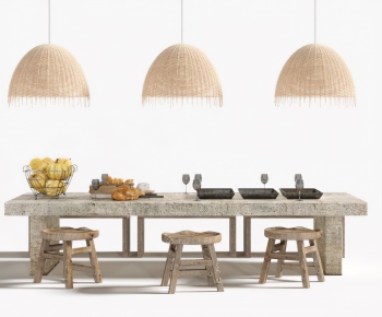 Wabi-sabi Style Dining Table And Chairs-ID:510906931